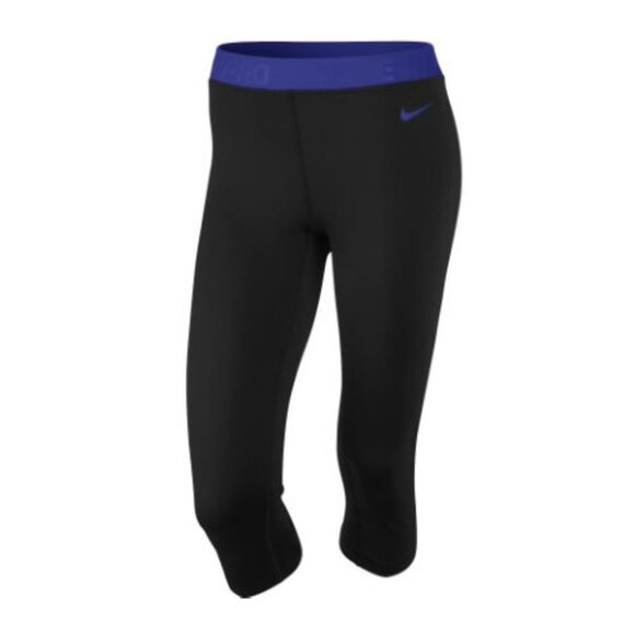 Nike Pro Black & Blue Hypercool Flash Capri Leggings - Picture 2 of 13